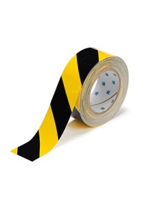 BRADY ANTI DERAPANT NOIR/JAUNE - 25 MM x 18 M