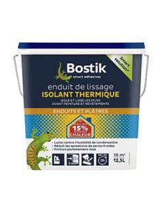 BOSTIK ENDUIT DE LISSAGE ISOLANT THERMIQUE - 12,5L
